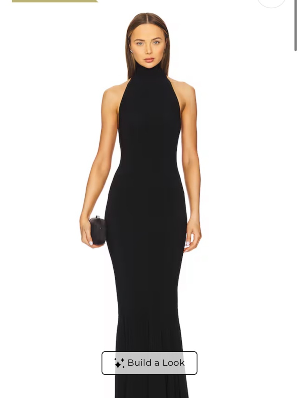 Norma Kamali Black Draped Halter Midi Dress